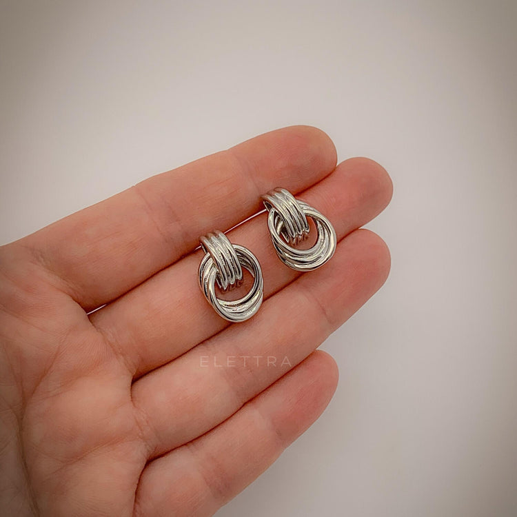 Silve Door-Knocker Stud Earrings