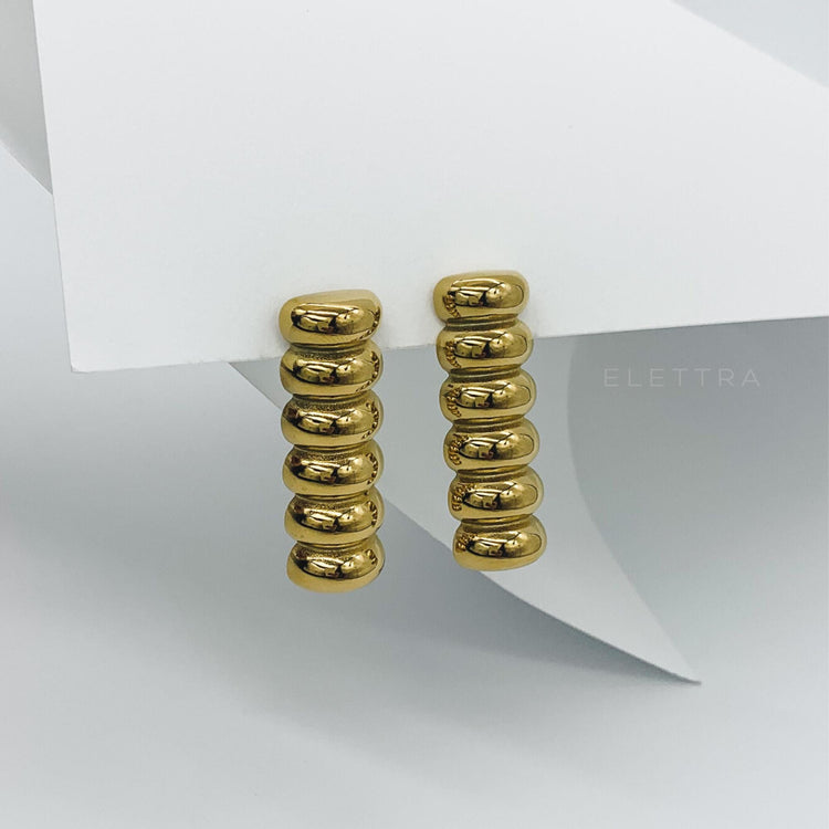 Gold Statement Stud Earrings