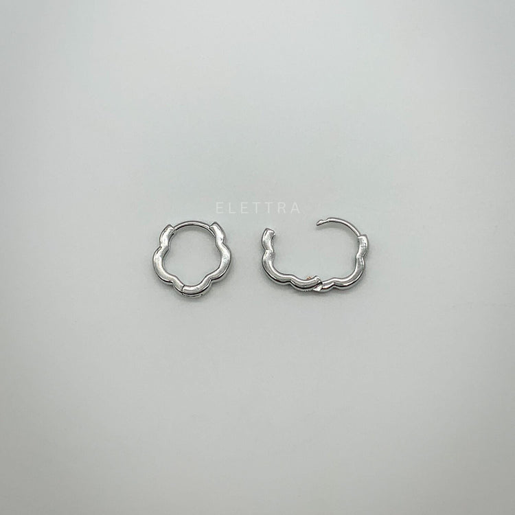 Mini Silver Wave Huggie Earrings