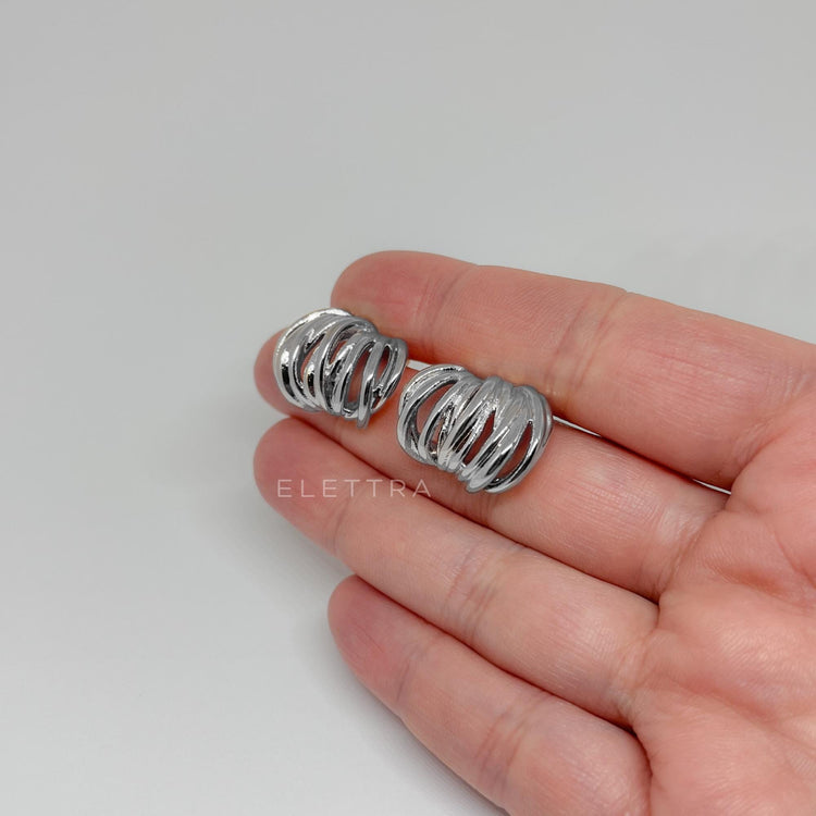 Chunky Silver Stud Earrings