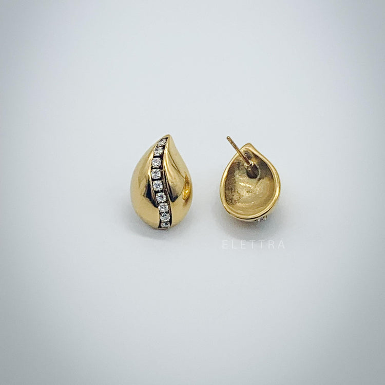 Teardrop Gold Stud Earrings