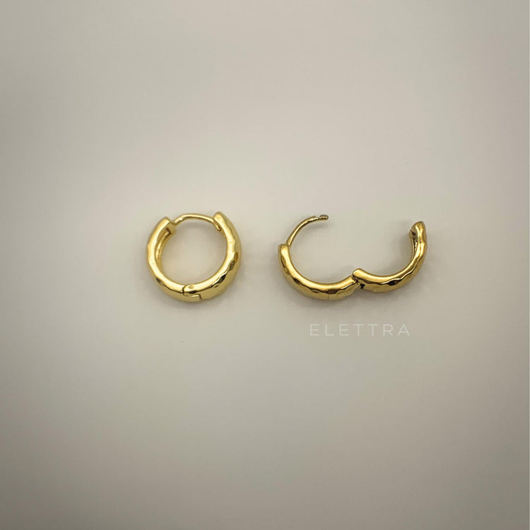 Hammered Gold Huggie Earrings