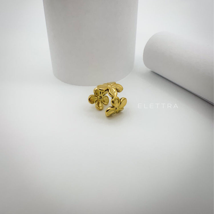 Gold Flower Ear Cuff