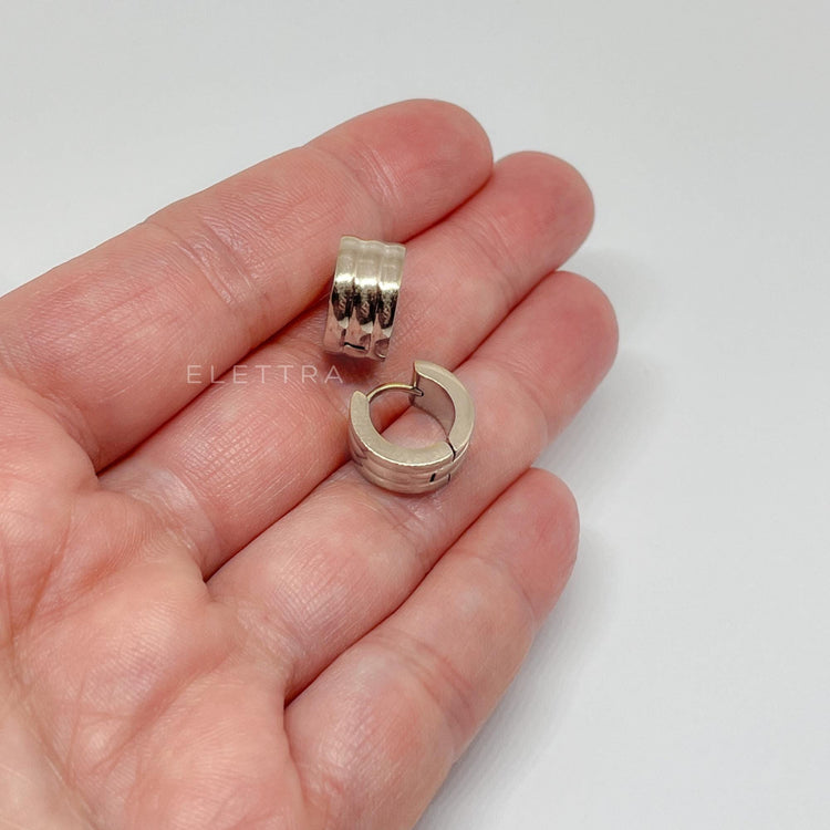 Silver Minimalistic Huggie Earrings