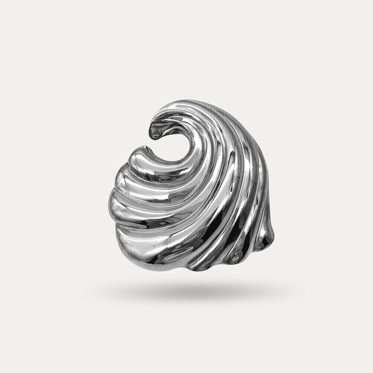 Silver Wave Brooch Pin