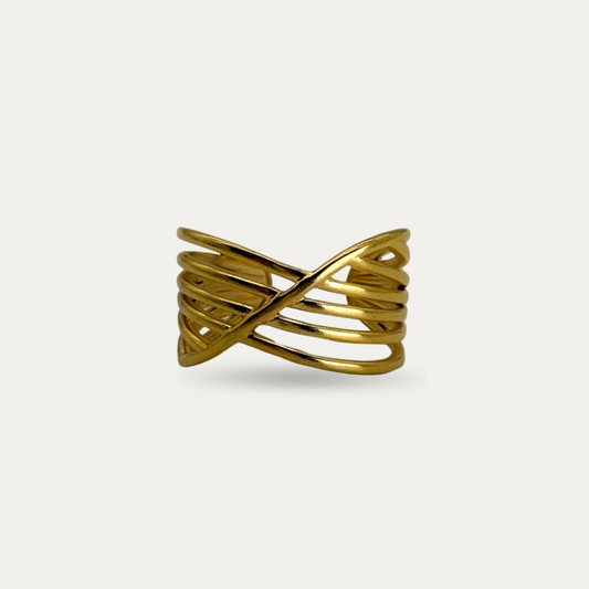 Multi-strand gold ring