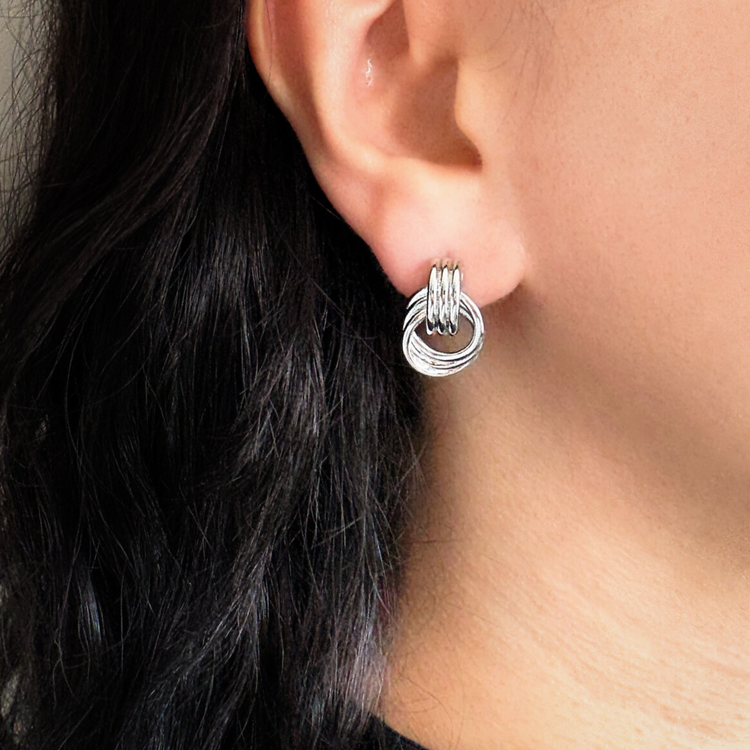 Silve Door-Knocker Stud Earrings