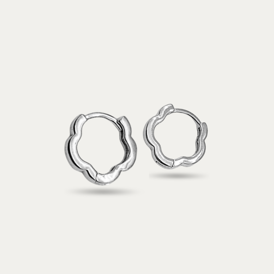Mini Silver Wave Huggie Earrings