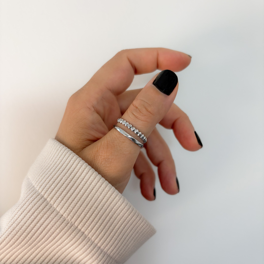 Two Band Silver Stacking Ring