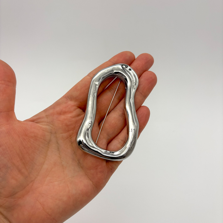 Abstract Silver Brooch Pin