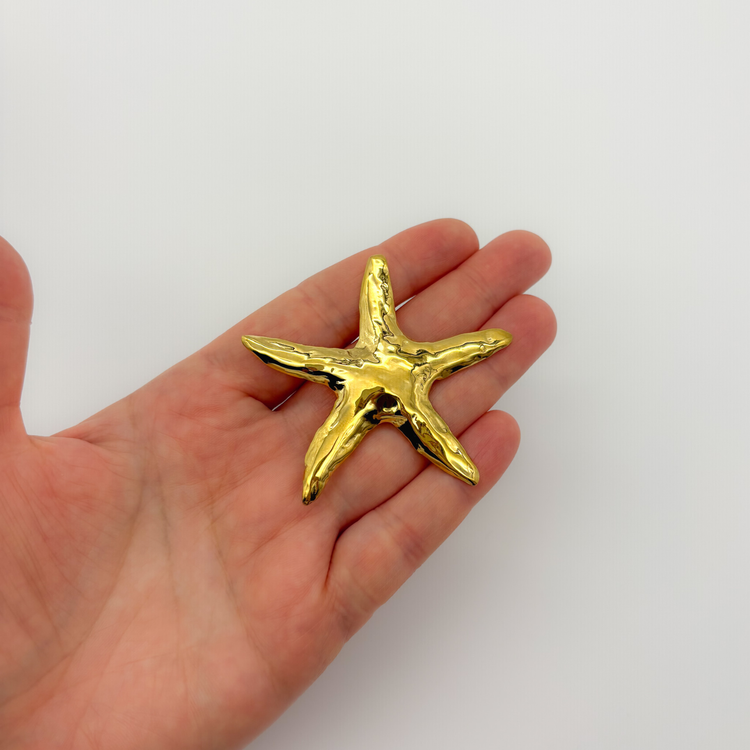 Gold Starfish Brooch Pin