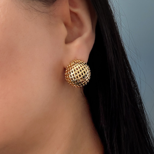 Woven Dome Stud Earrings