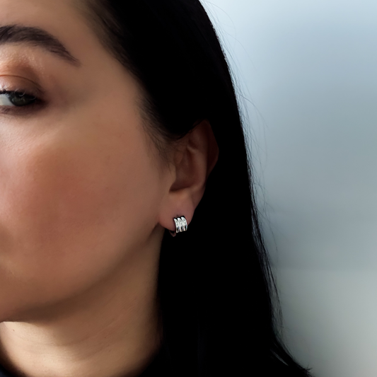 Silver Minimalistic Huggie Earrings