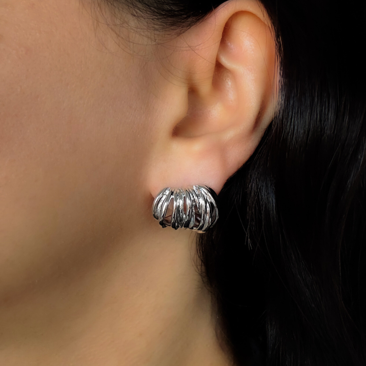 Chunky Silver Stud Earrings