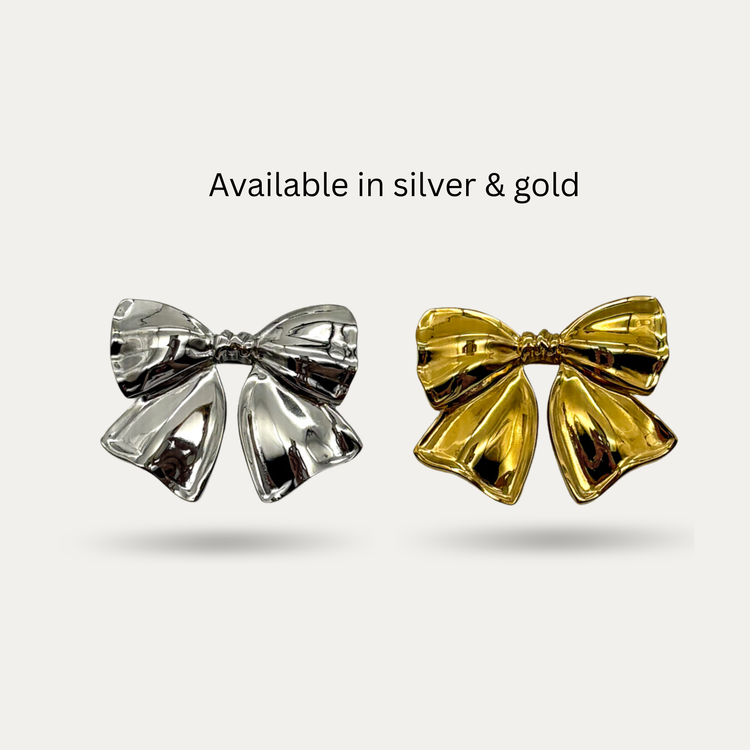 Gold Bow Brooch Pin