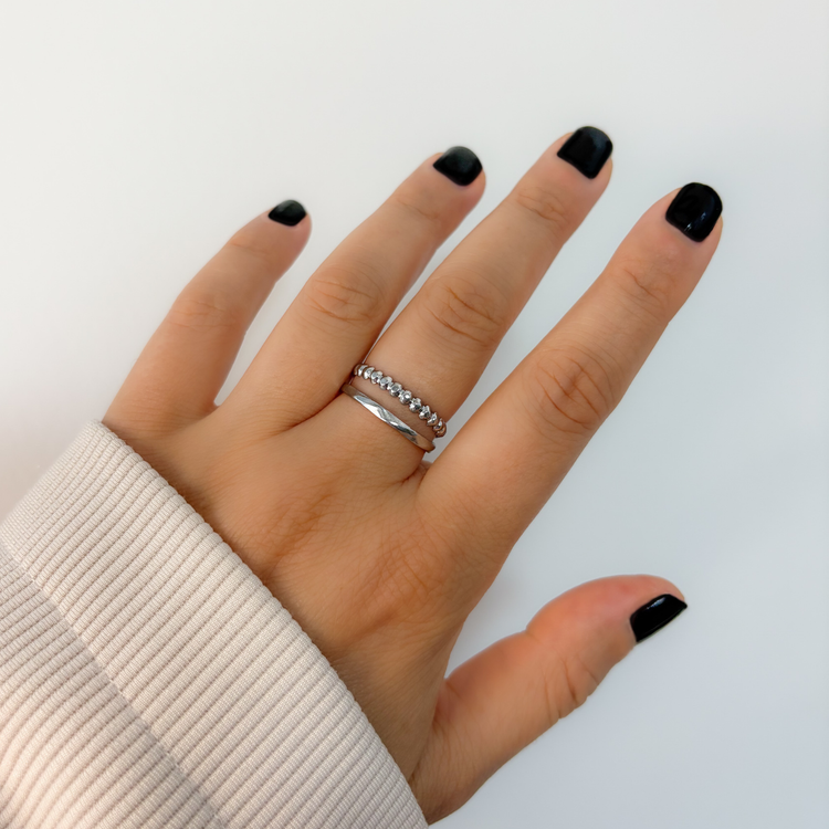 Two Band Silver Stacking Ring