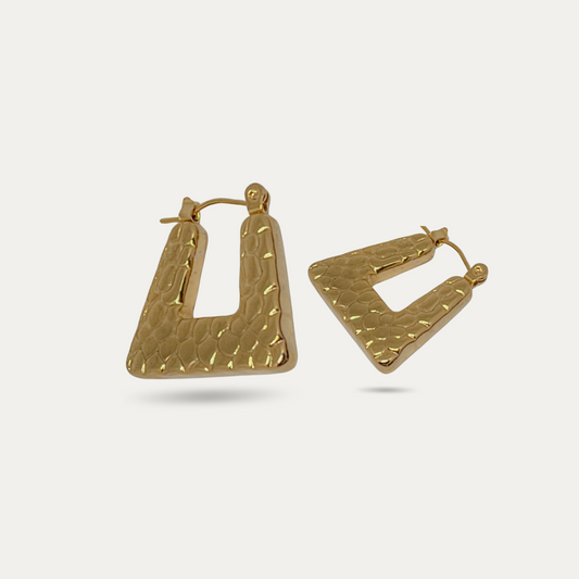 U-Shape Gold Hoop Earrings