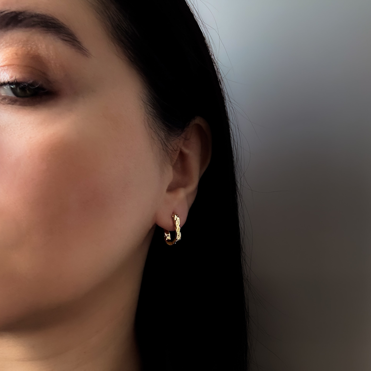 Small Gold U-Shape Huggie Earrings