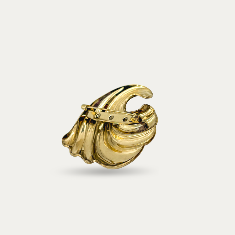 Gold Wave Brooch Pin