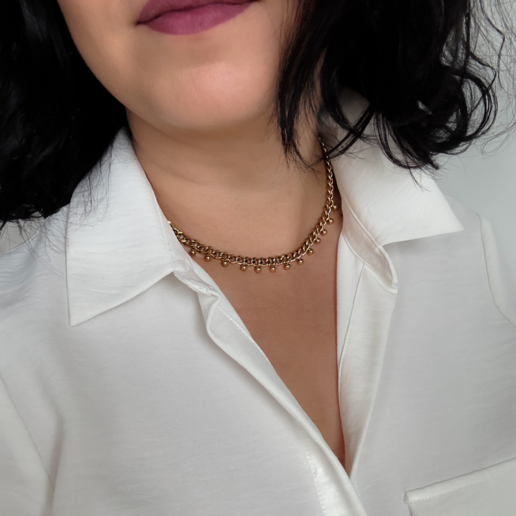 Gold Thick Ball Chain Necklace