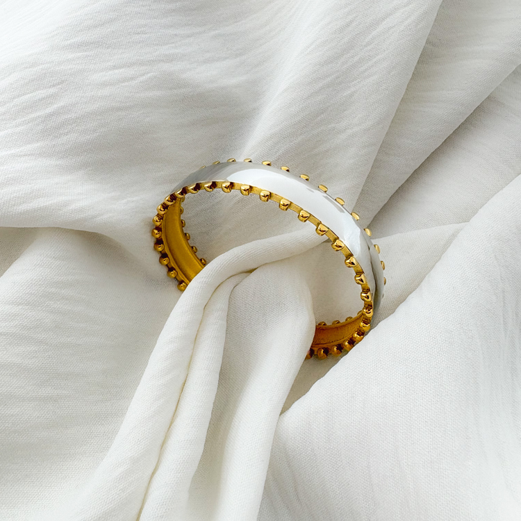 Sculptural Two-Tone Cuff Bracelet