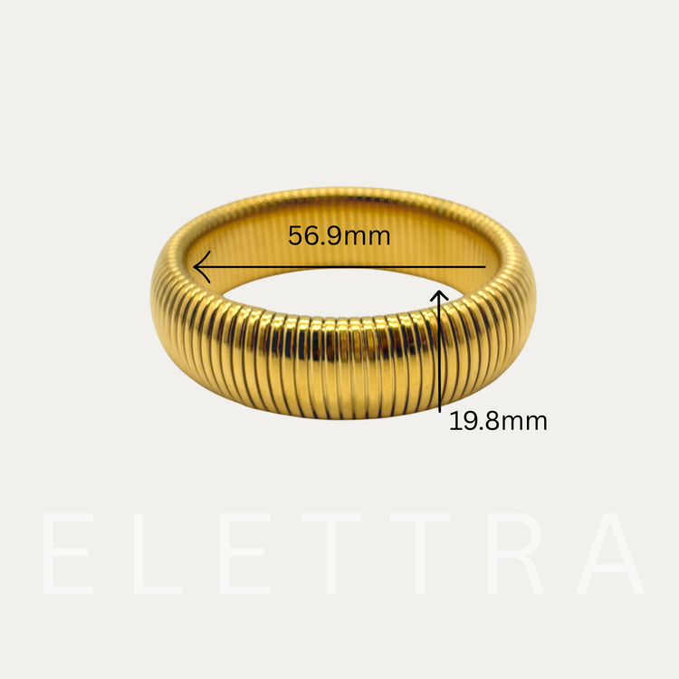 18K Gold Plated Ribbed Bracelet