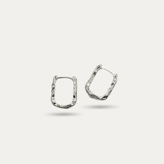 Silver Small U-Shape Huggie Earrings