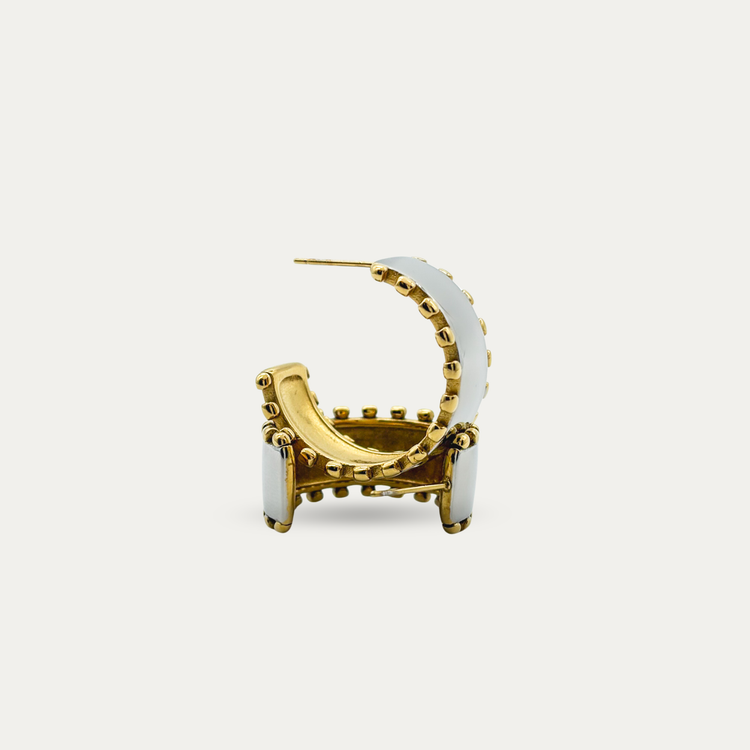 Two-Tone Sculptural Hoop Earrings
