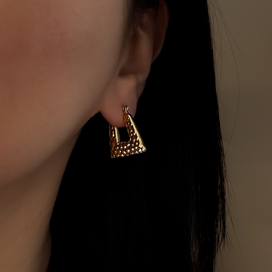 U-Shape Gold Hoop Earrings