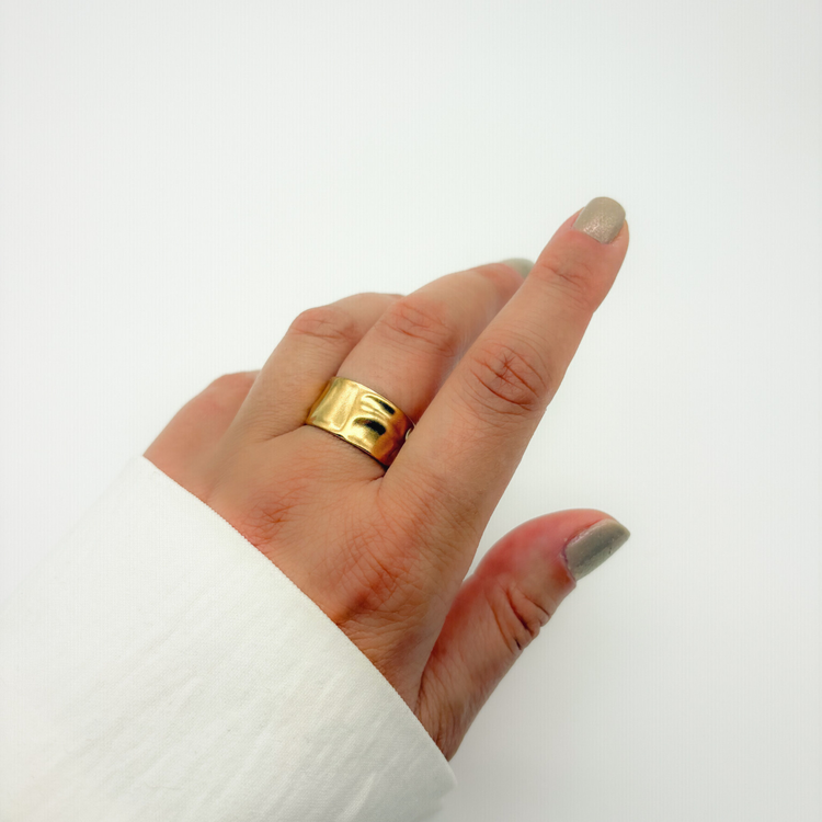 Gold Cigar Band Ring