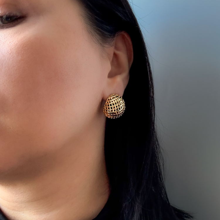 Woven Dome Stud Earrings