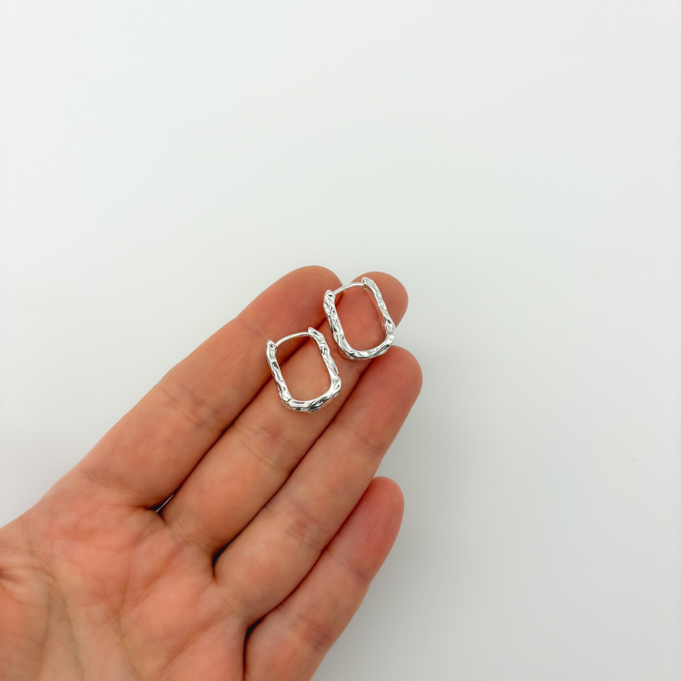 Silver Small U-Shape Huggie Earrings