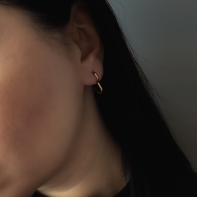 Gold Heart Hoop Earrings