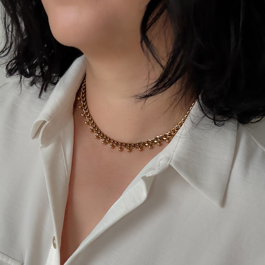 Gold Thick Ball Chain Necklace