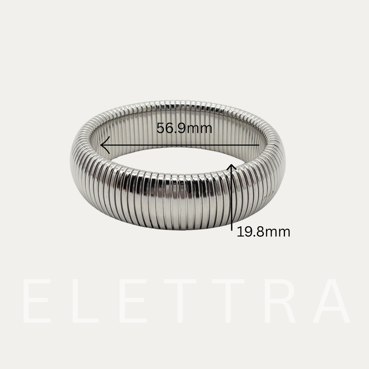 Silver Ribbed Bracelet