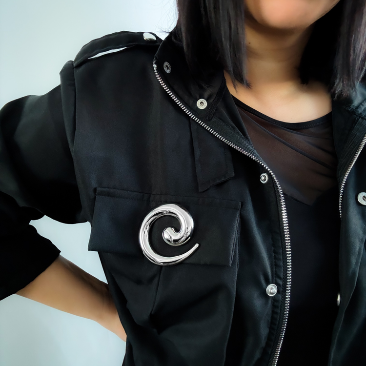 Silver Spiral Brooch Pin