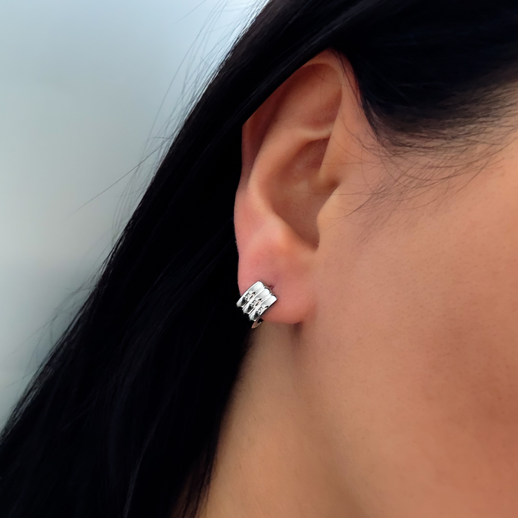 Silver Minimalistic Huggie Earrings