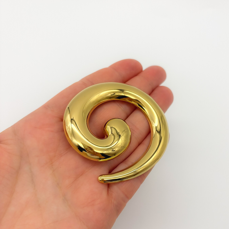 Gold Spiral Brooch Pin
