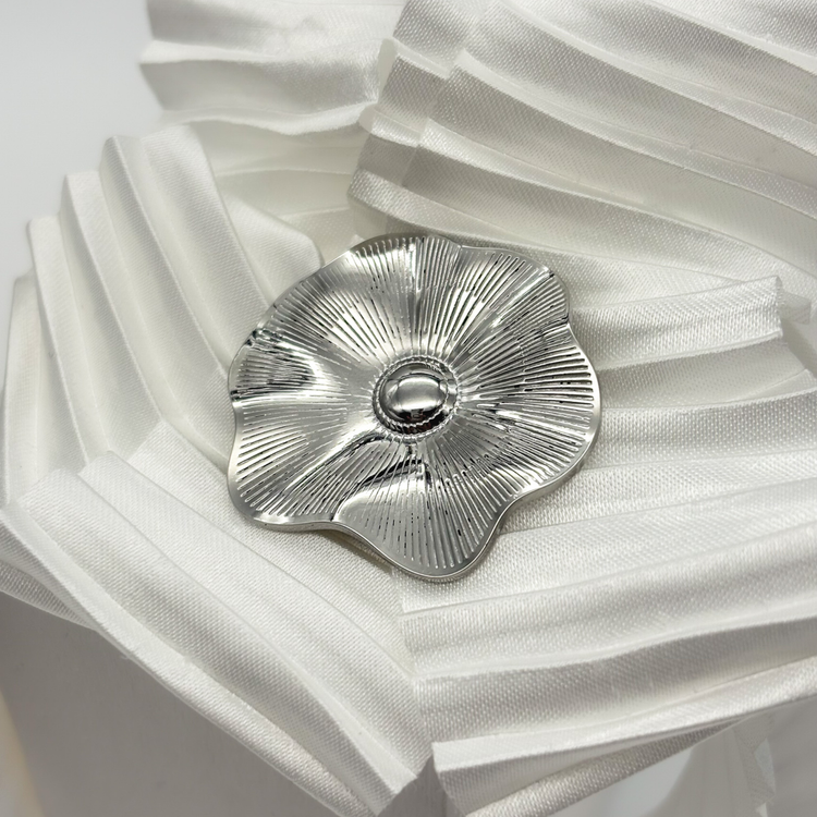 Silver Flower Brooch Pin