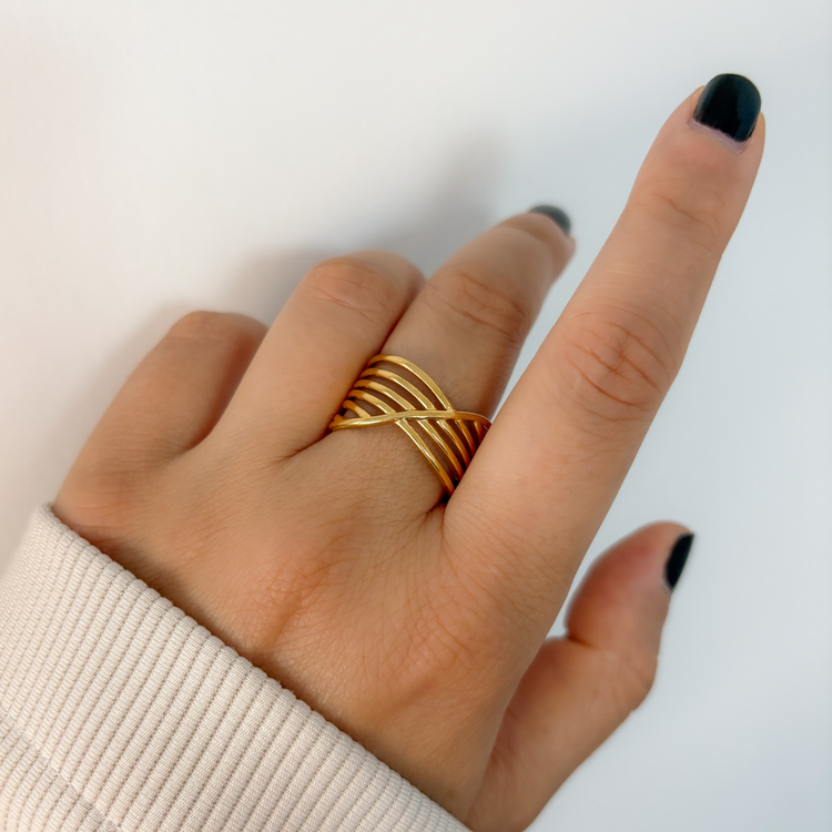 Multi-strand gold ring