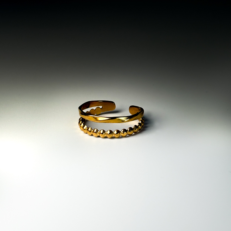 Two Band Gold Stacking Ring