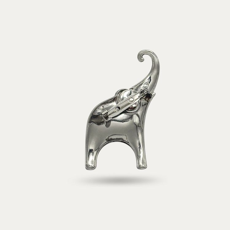 Silver Elephant Brooch Pin