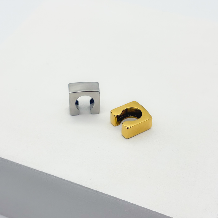 Square Chunky Gold Ear Cuff