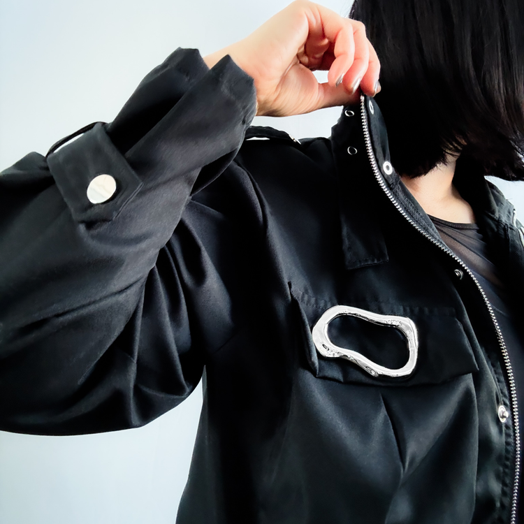 Abstract Silver Brooch Pin