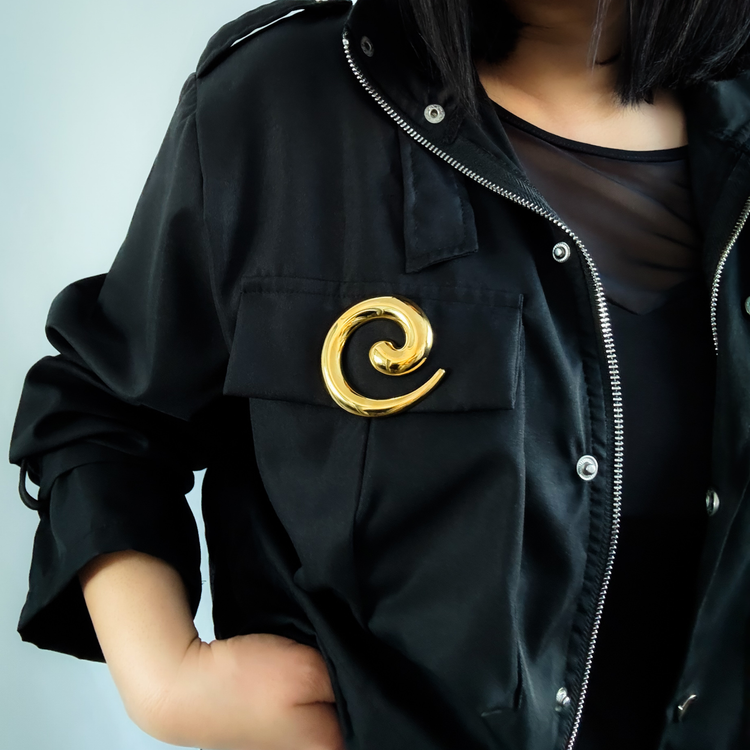 Gold Spiral Brooch Pin