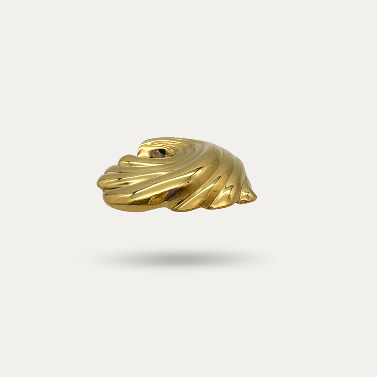 Gold Wave Brooch Pin