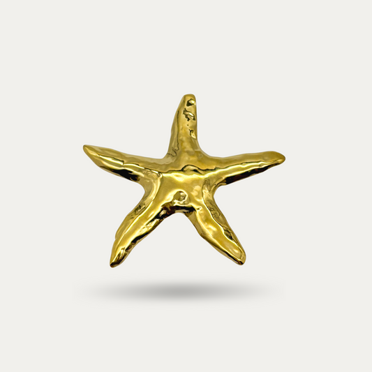 Gold Starfish Brooch Pin