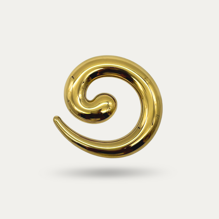 Gold Spiral Brooch Pin