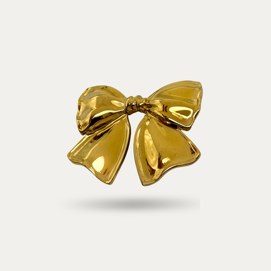 Gold Bow Brooch Pin