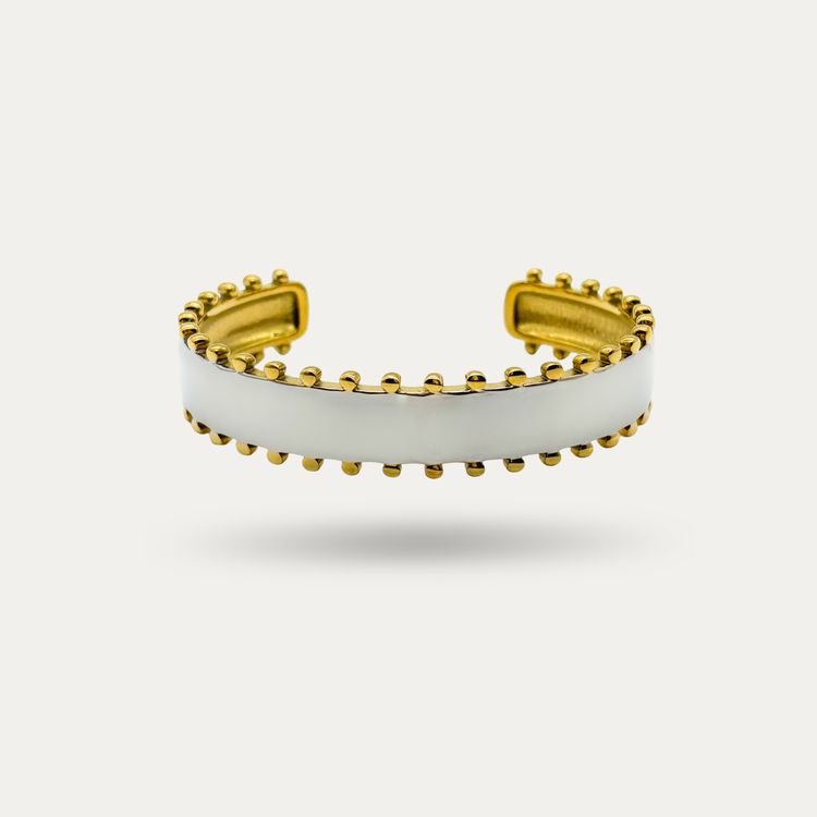 Sculptural Two-Tone Cuff Bracelet